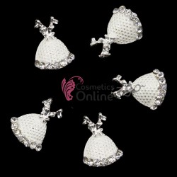 Decoratiuni 3D Metalice 176 Rochita Alba cu stras 